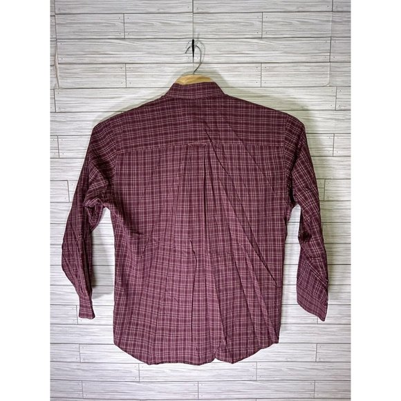 Pendleton Men's Red Plaid Wrinkle‎ Resist Broadway Cloth 100% Cotton LS Sz Large - Picture 3 of 8